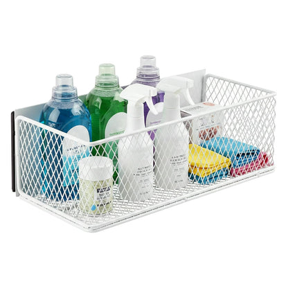 Magnetic Washer Shelf Organizer, White Magnetic Wire Basket with Strong Magnets, Metal Storage Shelf for Refrigerator, Washing Machine, Dryer, Kitchen and Laundry Room