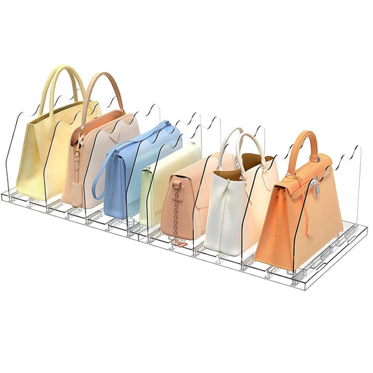 SOYO Adjustable Shelf Dividers for Closet, Purse Organizers for Bag, Clear | Acrylic Handbag Storage Pocketbook Organizer, Bookshelf Separators for Bedroom Armoire Wardrobe Office Cabinet