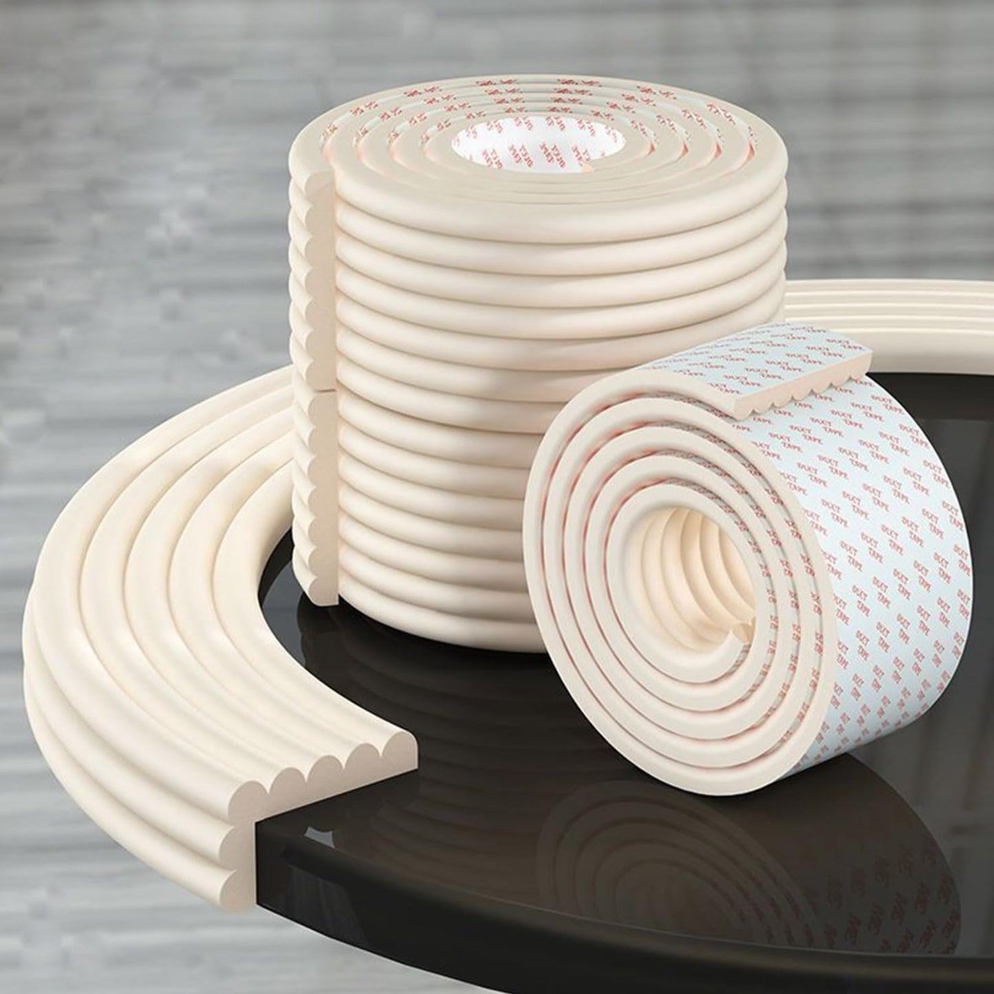 Edge Protector for Baby Proofing, Desk Edge Cushion | Corner Protector Baby, Extra-Wide Soft Rubber Foam Furniture Edge Bumper Guards for Table, 16.4ft White