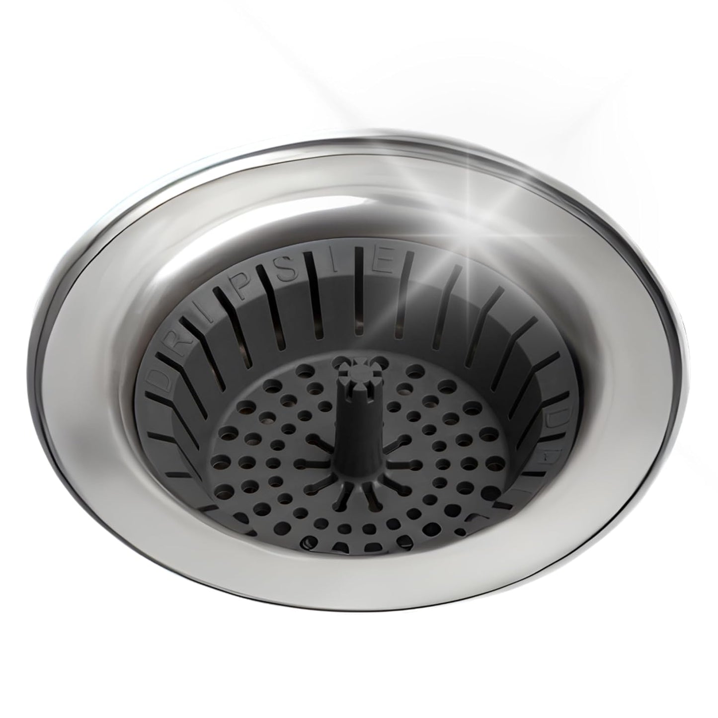 Kitchen Sink Strainer 3.25" - Dripsie Anti-Clog Food Catcher, Flexible Drain Basket, Dishwasher Safe, Standard Fit, Made in USA (1-Pack Gray)