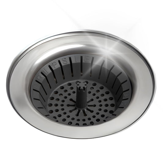 Kitchen Sink Strainer 3.25" - Dripsie Anti-Clog Food Catcher, Flexible Drain Basket, Dishwasher Safe, Standard Fit, Made in USA (1-Pack Gray)