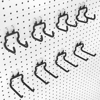 Pegboard Hooks, 8 Pack Peg Board Tool Utility Hooks & Hangers (Black) | 1/4" Pegboard Accessories Organizers, Heavy Duty Peg Board Big Tool Hooks, Shelving Hangers for Craft Garage Workbench Office