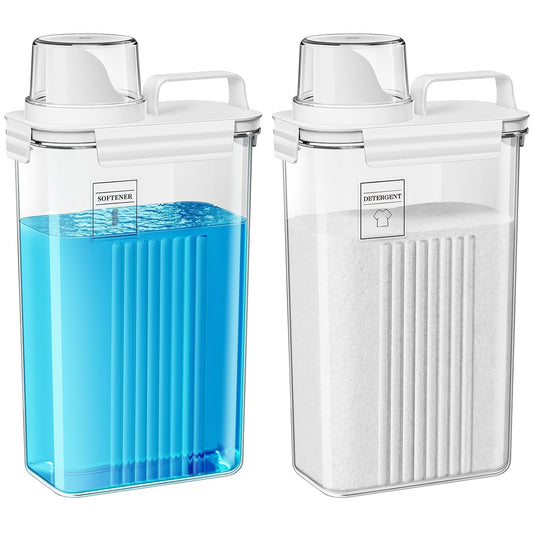 94oz Laundry Detergent Dispenser Container,Laundry Soap Dispenser,2 Pack | Fabric Softener Dispenser,Liquid Laundry Detergent Organizer for Laundry Room Organization