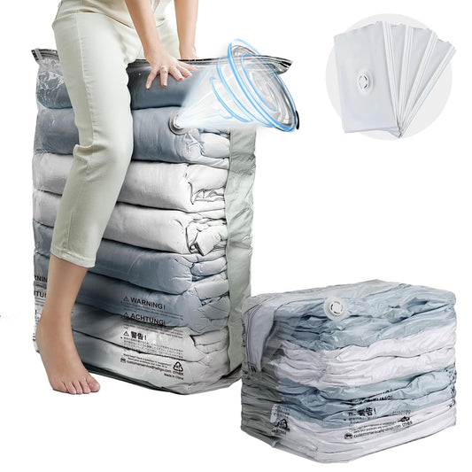 Vacuum Storage Bags 4 Pack, Jumbo Cube (31x40x15 I... (4 Count | Cream)