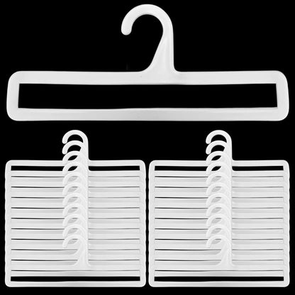 Pack of 50 White Plastic Towel Hangers 10 Inch / 25.5 cm for Retail Display, Multifunctional Storage Rack for Hanging Storing Scarve, Sock, Legging, Tie, Shawl, Belt, Clothes, Wardrobe Organization