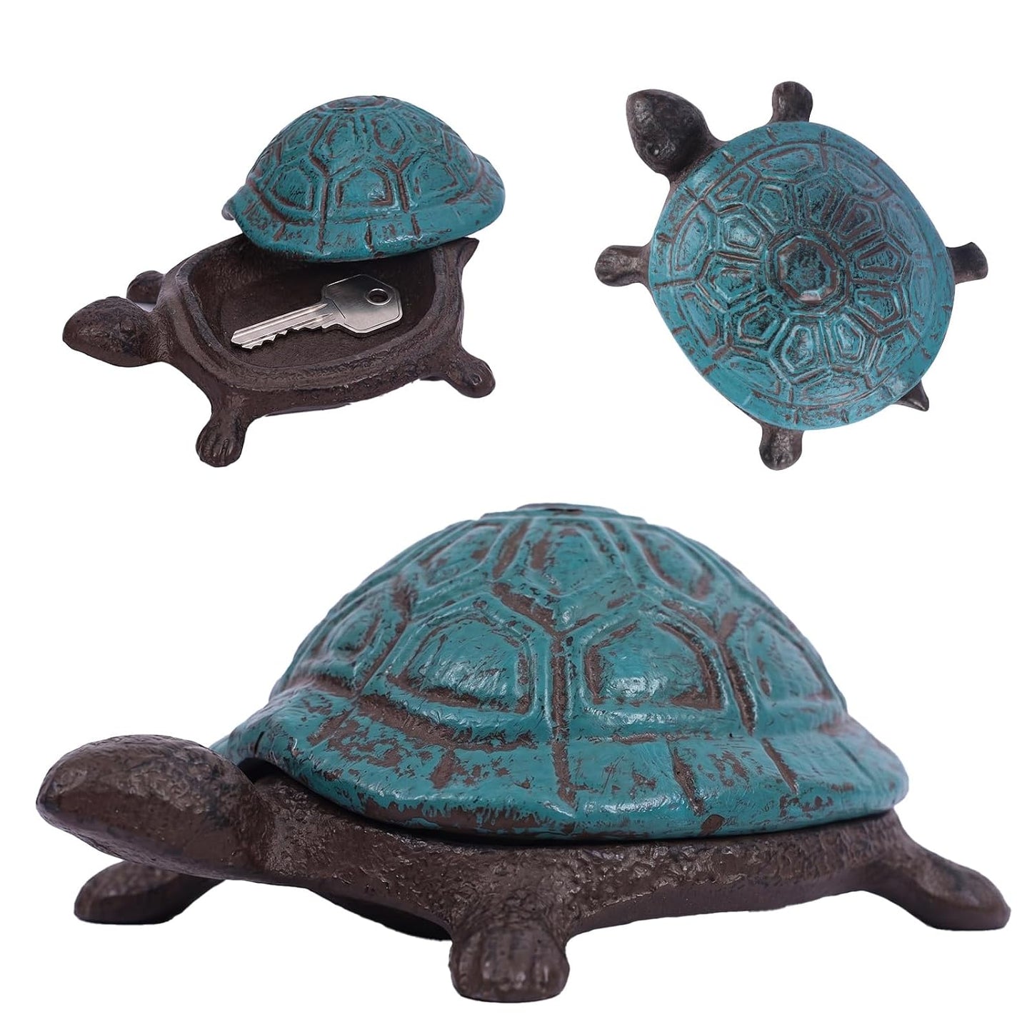 Cast Iron Turtle Key Hider Waterproof Hidden Key Holder for Outdoor | Decorative Hide a Key Garden Accessory for Yard, Patio, Lawn, Indoor & Outdoor Ideal Gift for Homeowners Family and Friends