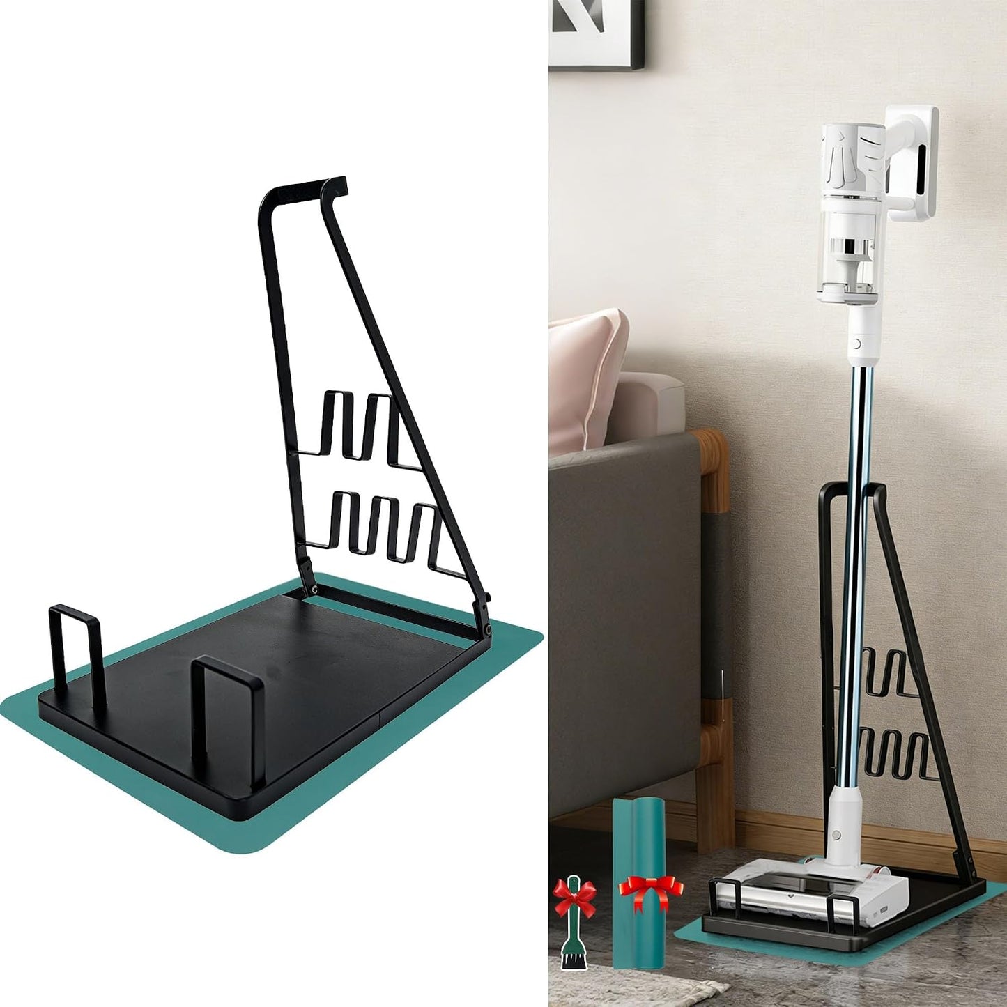 No Installation Required,Vacuum Stand Frame,Access... (Black | Black)
