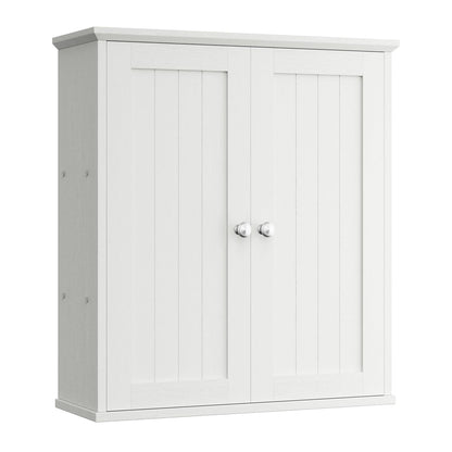 Shintenchi Bathroom Wall Medicine Cabinet, Over The Toilet Storage, White | Bathroom Storage Organizer Cupboard, with 2 Magnet Door and 3-Tier Shelves, Space Saving, Easy to Assemble & Clean