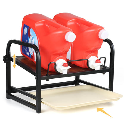 Laundry Detergent Holder & Laundry Detergent Soap Dispenser - Liquid Laundry Detergent Organizer with Drip Tray & Adjustable Tilting Board, for Laundry Room Organization and Storage
