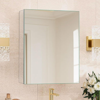 Medicine Cabinet Mirror,Bathroom Mirror with Storage 20 x 26 in | Bathroom Medicine Cabinet With Mirror And Adjustable Shelves, Aluminum Recessed or Wall Mounted Medicine Cabinets