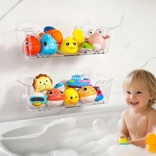 Bath Toy Storage Organizer 2 Pack, Bath Toy Holder... (Plastic)