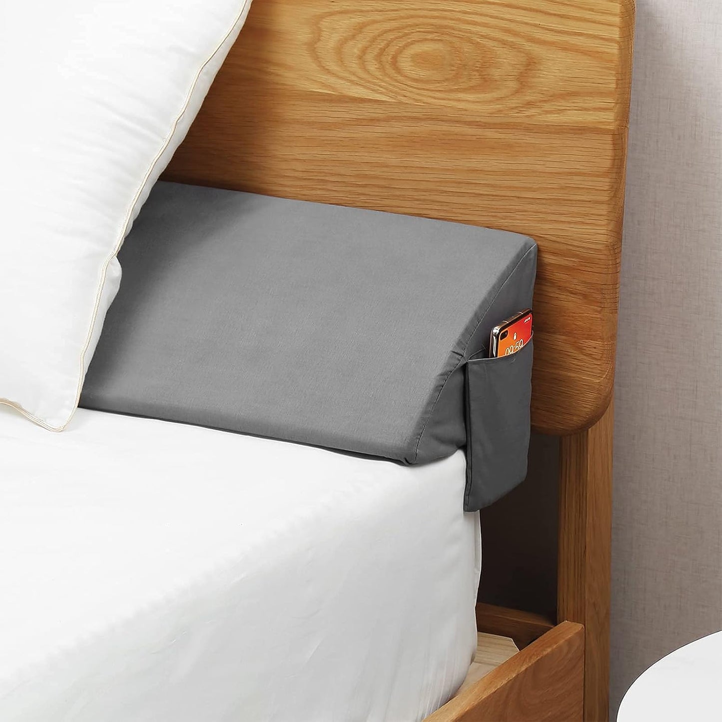 Cal King Wedge Pillow Headboard/Bed Wedge Pillow f... (Gray | Foam)
