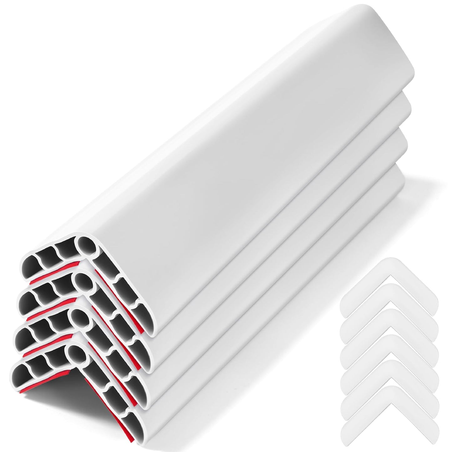 Wall Corner Edge Protector 4 Pack,1.57x1.57x23.62x0.28 inch Soft Baby Proof Corner Guards for Sharp Edges, Self-Adhesive Corner Protectors for Home, Kindergarten,Thickness-White 7mm(0.28 in)