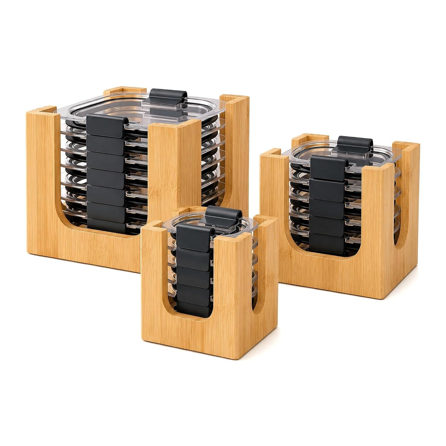 Bamboo Lid Organizer Rack for Rubbermaid Brillianc... (Natural Bamboo | Bamboo)