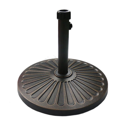 Sunnyglade 18" 30.2-lb Heavy Duty Round Patio Umbrella Base Antiqued Bronze | 30.2-Lb Resin Umbrella Base Keeps Patio Umbrellas Steady with An Elegant Bronze Finish, and 1.38"-1.8" Pole Fit