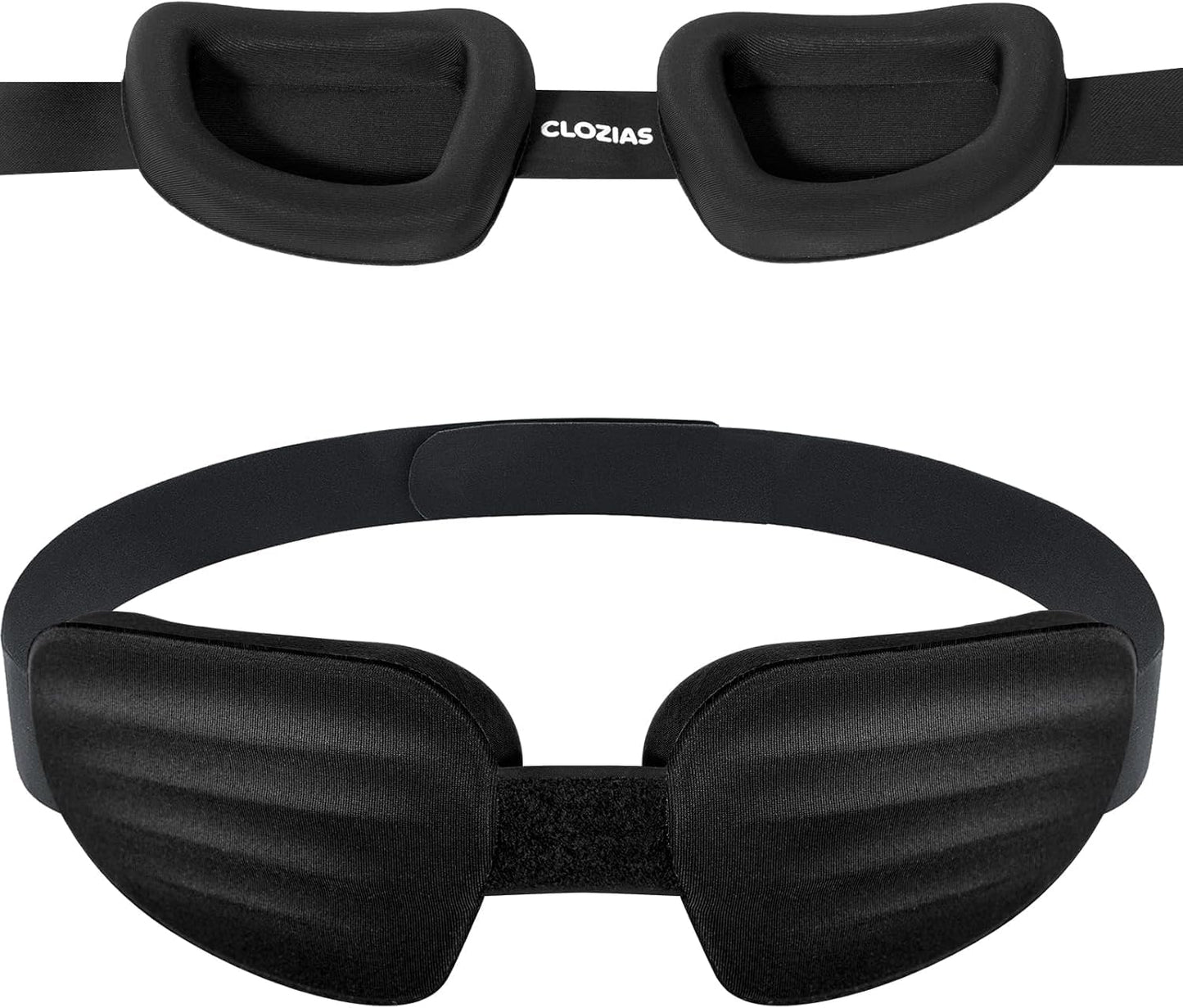 CLOZIA Sleep Mask for Sleeping, 3D Deep Eye Cups Blackout Eye Mask | 0.6" Deep Eye Cups for Lash Extensions & Side Sleepers, Soft Memory Foam, Adjustable Fit for Travel, Shift Work & Naps