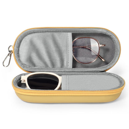 Double Eyeglasses Case, Dual Glasses Sunglasses Organizer with Zipper Closure, Eyewear Storage Box for Men Women Travel
