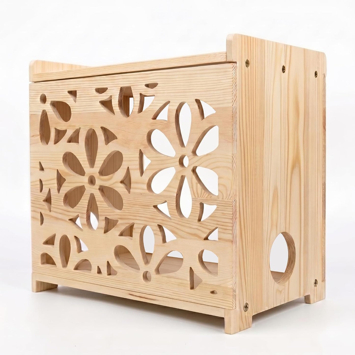 Wooden Projector shelf,Wifi router box hider,Power strips storage,Cable management,Routers Cover organizer for office home,Floating modem shelf for wall,Wall shelves,wall mount,Simple assembly