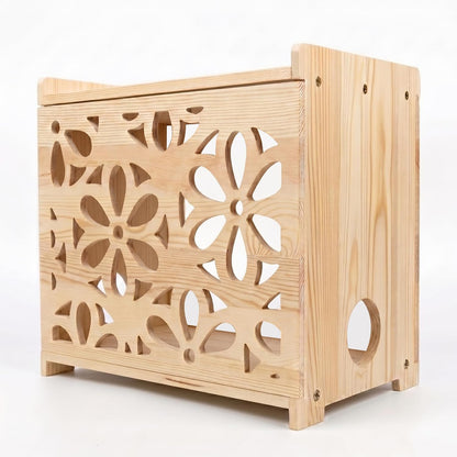 Wooden Projector shelf,Wifi router box hider,Power strips storage,Cable management,Routers Cover organizer for office home,Floating modem shelf for wall,Wall shelves,wall mount,Simple assembly