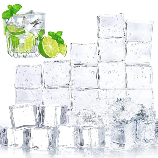 100 PCS Clear Fake Ice Cubes, 1x1x0.8Inch Acrylic Ice Vase Fillers | Table Centerpiece Photography Accessories Food Props, Table Scatter Decoration