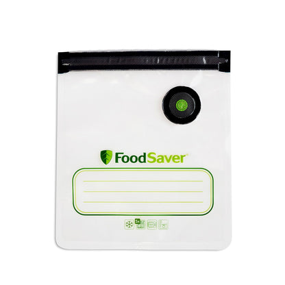 FoodSaver Reusable Quart Vacuum Zipper Bags, 10 Count, BPA-Free, Microwave Safe, Leakproof
