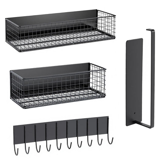 4 Pack Heavy-Duty Magnetic Shelves for Washing Machine | Magnetic Laundry Organizer, Spice Rack for Refrigerator, Space Saving Magnetic Basket