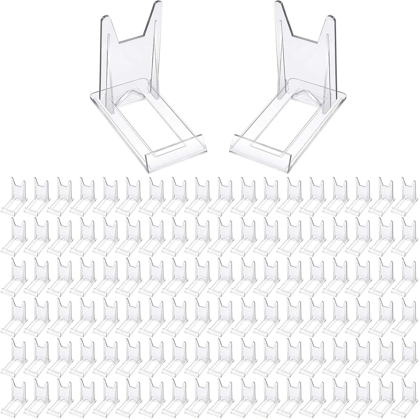 Zonon Acrylic Plate Stands for Display Adjustable Plastic Stand Holders Picture Plate Holders Clear Mini Easels Stands to Display Pictures for Home Office Supplies Festival Party Decoration(20 Pcs)