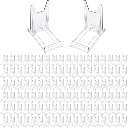 Zonon Acrylic Plate Stands for Display Adjustable Plastic Stand Holders Picture Plate Holders Clear Mini Easels Stands to Display Pictures for Home Office Supplies Festival Party Decoration(20 Pcs)