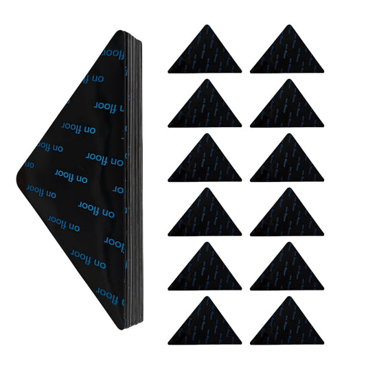 Corner Rug Grippers 12 Pack, Non Slip for Hardwood... (12 Count | Black)