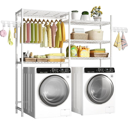 U5 Over the Washer and Dryer Storage Shelf, Laundr... (White | Metal)