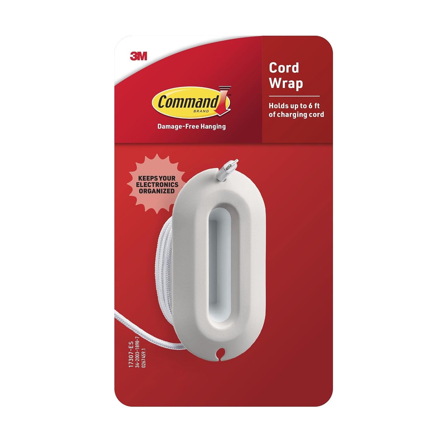 Command Cord Wrap, 2 Units, 4 Medium Strips | Cord Holder And Organizer For Desk, Office, Gaming, And Living Room, No Damage Adhesive Cord Management
