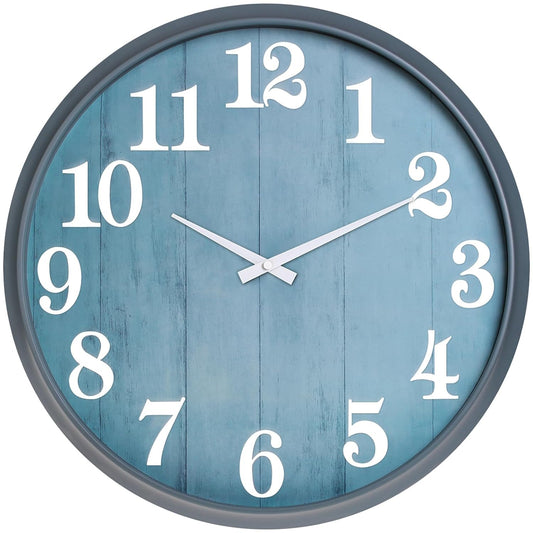 UMEXUS 18 Inch Waterproof Indoor Outdoor Decorative Wall Clock | Upgraded D365 silent quartz movement, battery operated, easy-read dial for patio, garden, pool, farmhouse, and living room