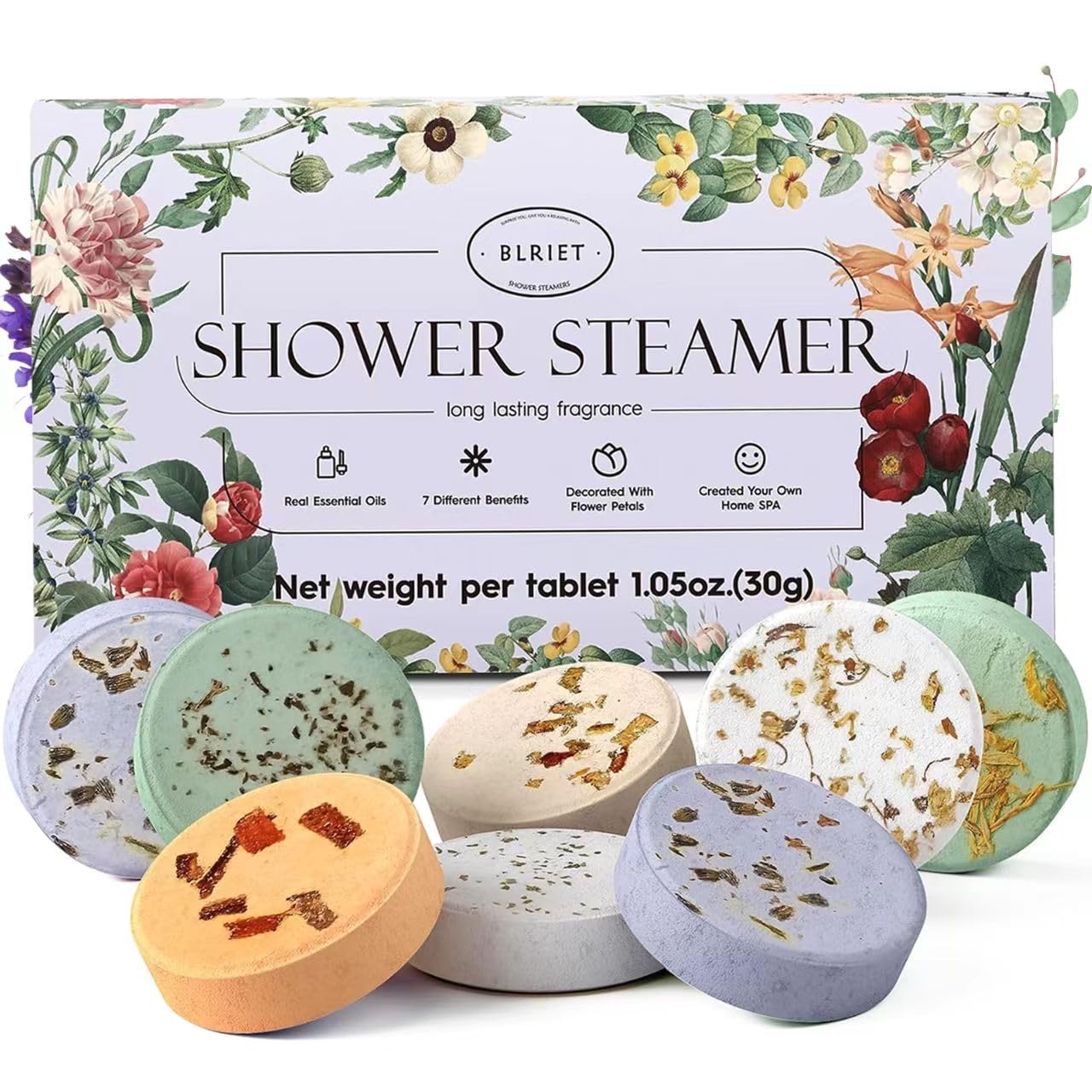Shower Steamers Aromatherapy Blriet Gifts for Women, Teen Girls, Wife, Her, Mom, Father Days, Daughter, Grandma Basket Stuffers Birthday Gifts Decoration Travel Essentials Self Care Home Spa 8 Pack