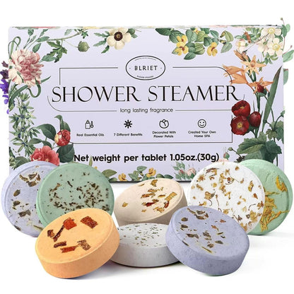 Shower Steamers Aromatherapy Blriet Gifts for Women, Teen Girls, Wife, Her, Mom, Father Days, Daughter, Grandma Basket Stuffers Birthday Gifts Decoration Travel Essentials Self Care Home Spa 8 Pack