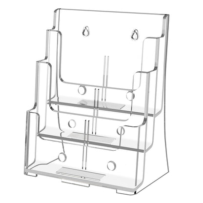 Acrylic Brochure Holder 8.5x11, Clear 3 Tier Magaz... (Clear | Acrylic)