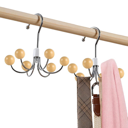 2 Pack Hoodie Hanger for Organizer 360° Swivel Closet Hooks for Belt, Space-Saving Hanger Bra Storage, Accessorise Organizer for Tie, Hat, Tanktop, Scarf, Purse