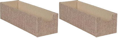 Household Essentials Brown 720-1 Deep Drawer Organizer Box for Storage | 12 in x 4 in x 3.13 (Pack of 2)