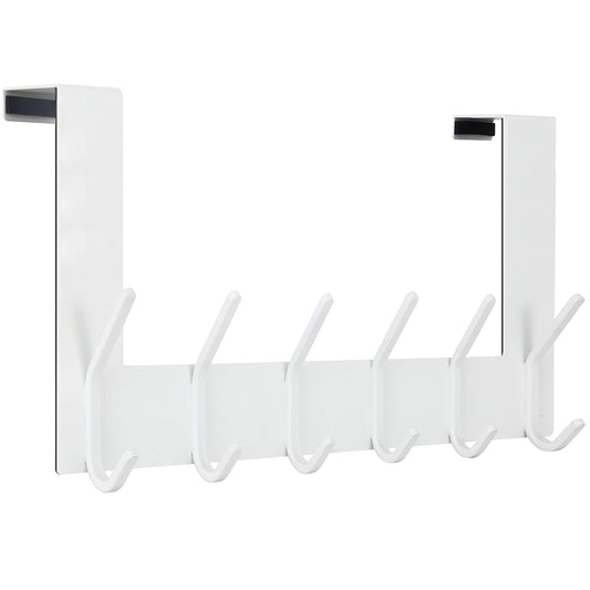 WEBI Over the Door Hooks,Over Door Towel Rack,Door Hanger,Door Coat Hanger,Over the Door Coat Rack,Door Hooks for Hanging Clothes,Back of Door,White