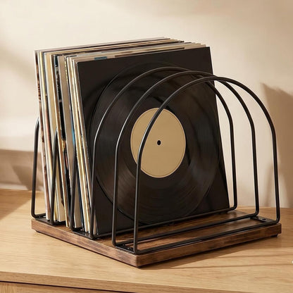Wooden Vinyl Record Storage Holder | Record Stand Organizer for Vinyl Records & LPs, Magazine Holder, CD Storage, DVD Storage, CD Holder, Album Organizer Shelf