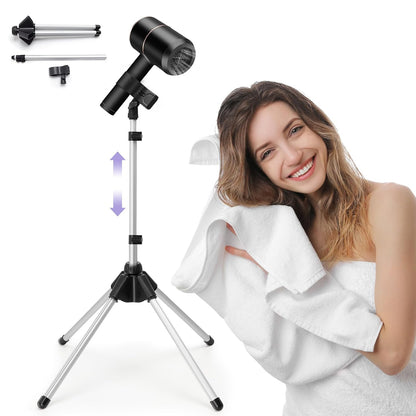 Adjustable Hair Dryer Stand, 29-59 Inch Hair Dryer... (black | Metal)