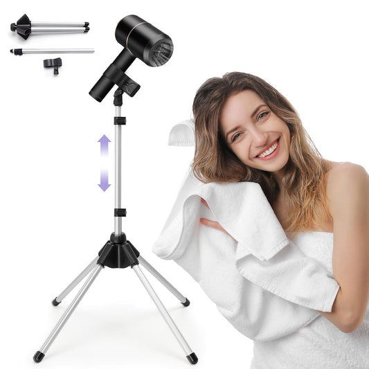 Adjustable Hair Dryer Stand, 29-59 Inch Hair Dryer... (black | Metal)