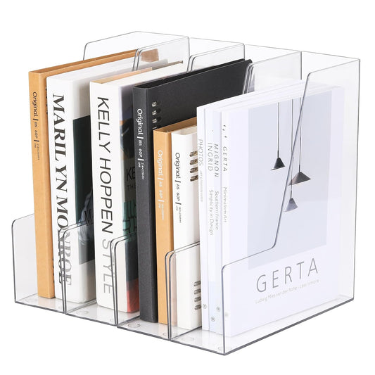 Vertical File Holder, Clear PET Desk Organizer and... (Clear | Acrylic)