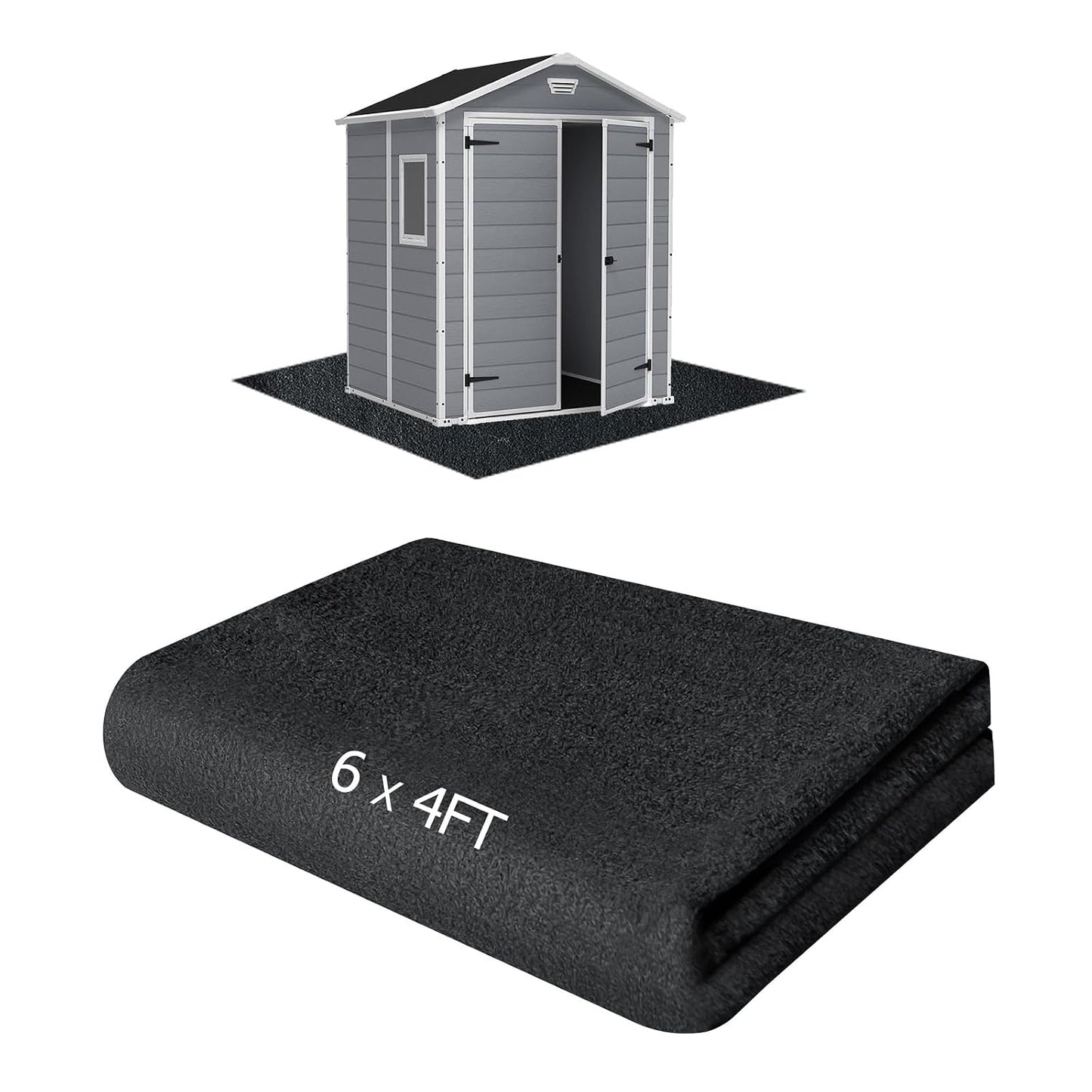 6x4FT Outdoor Storage Shed Floor Mat, Tent Carpet for Camping Furniture | Waterproof Washable with Non Slip Backing, Felt Top & PE Backing, Soft Furniture Cover Carport dust Oil Mat-Tool