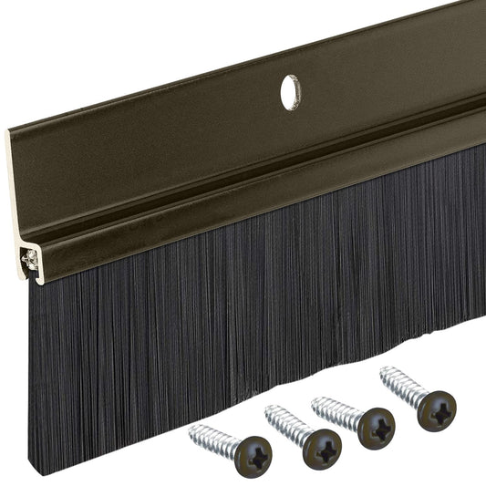 Brown Aluminum Brush Door Sweep for Bottom of Door... (Brown)