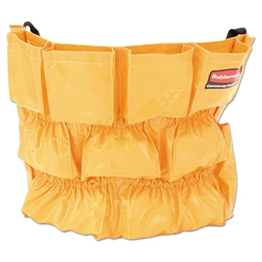 Rubbermaid Commercial Products Supply Organizing Caddy for Brute Trash Cans Yellow Tool Organizer Storage for Spray Bottles/Paper Towels/Gloves/Scrub Brush 1 Count