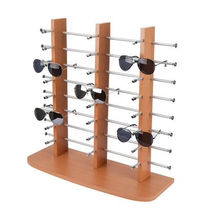 Polmart Sunglass / Eyewears Display Stand,Maple (Triple-Tower, 24-Pair Capacity)