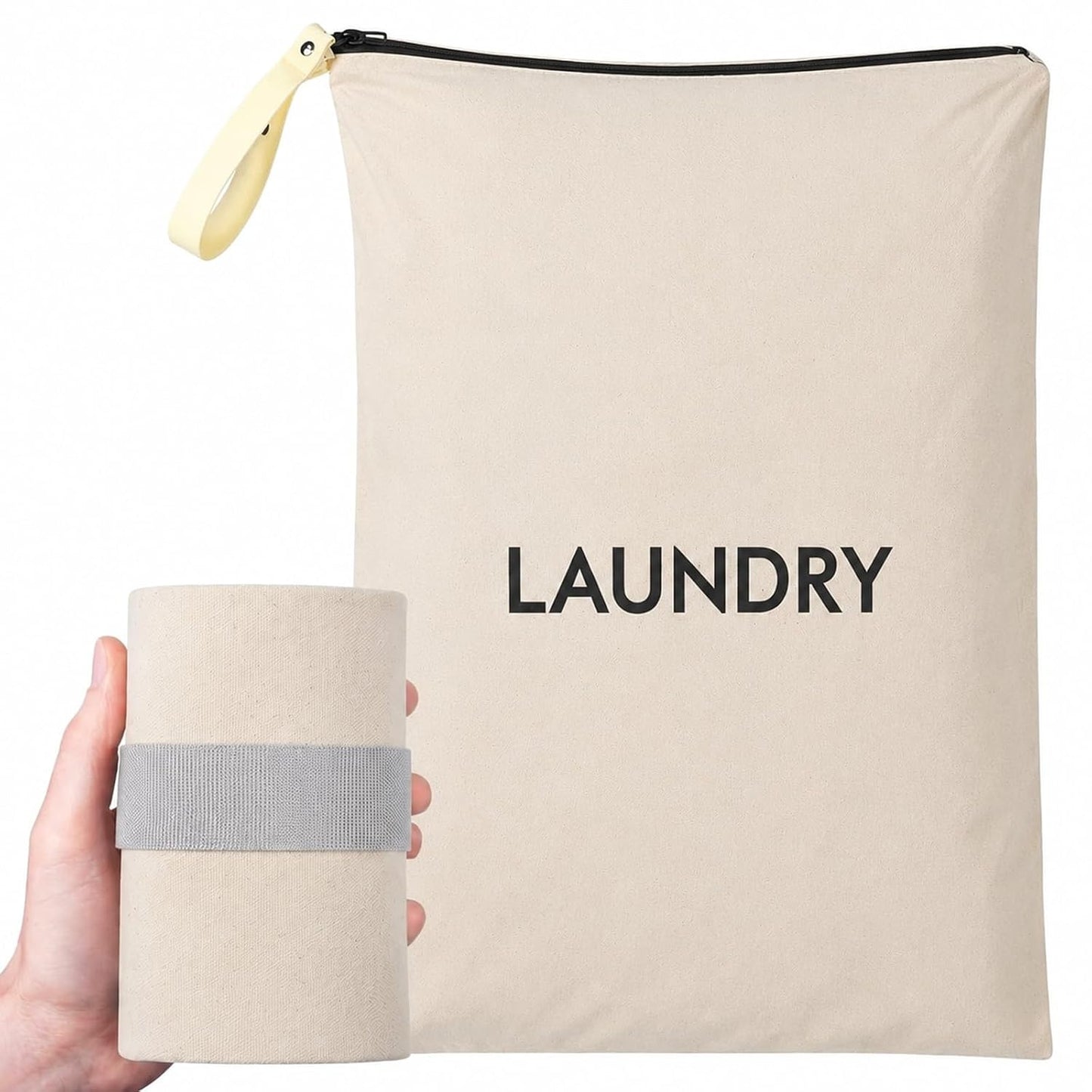 23.6" x17.3" Dirty Clothes Bag for Traveling and Camping | Travel Laundry Bags with Zipper,Hand Strap,Portable,Washable,Travel Dirty Clothes Bag