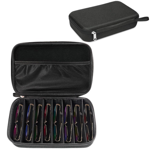 Bukere Travel Sunglasses Organizer Case Adjustable Slot For Multiple Eyeglasses Hard-shell Portable Storage Box for Men Women