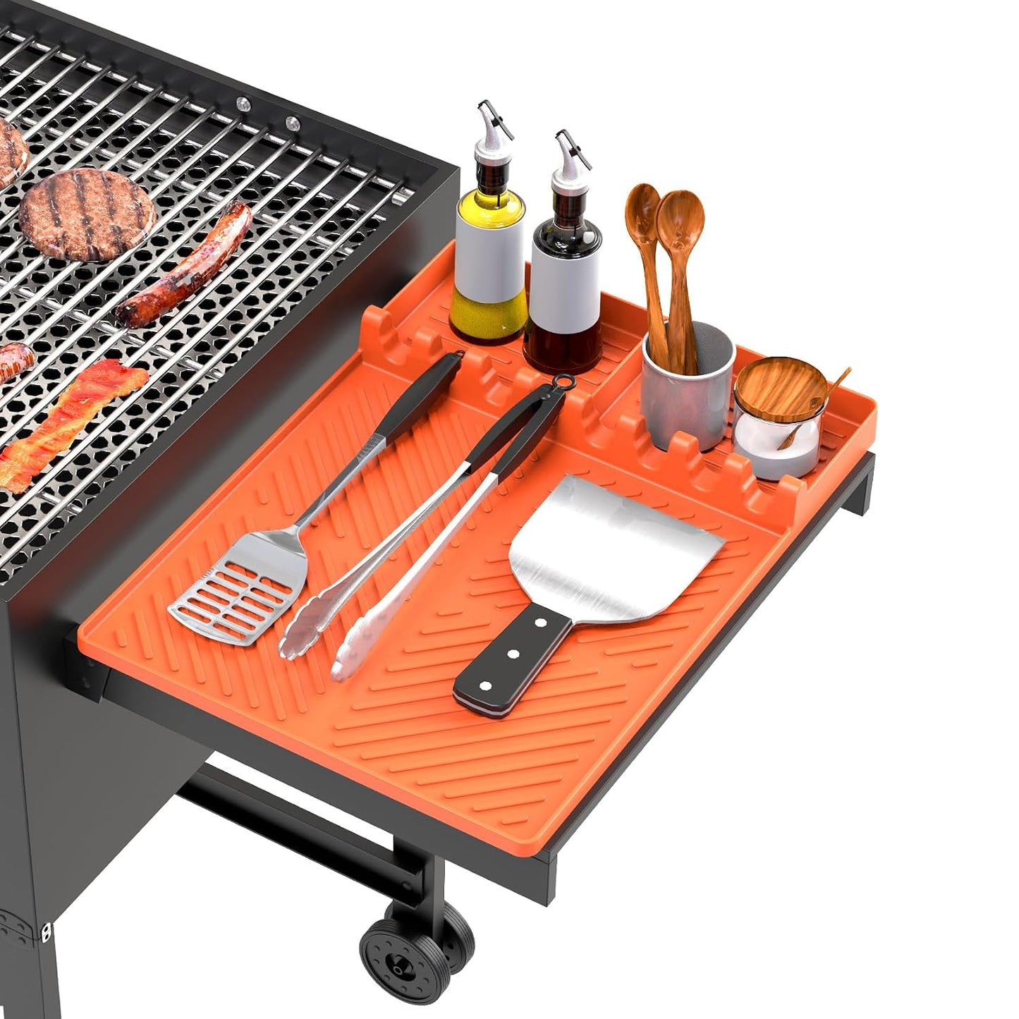 Silicone Grill Mat Compatible with Blackstone, BBQ Griddle Tool | Heat Resistant Silicone Spatula Rest, Protects Countertops for BBQ Griddles, Outdoor Kitchens and Cooking, Gifts for Men