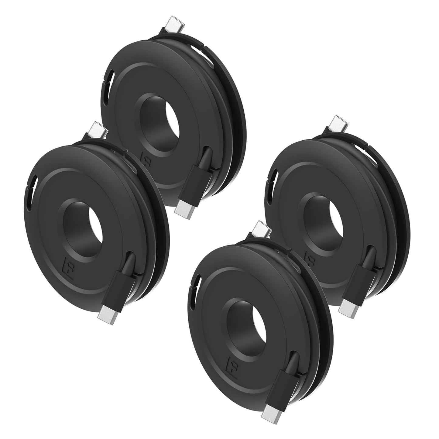 Side Winder Mini and Max Headphone, Earbud and Charging Cable Winder and Organizer Perfect for Wrapping Earbuds and Cords for Travel and Organization 4-Pack (Black, Max)